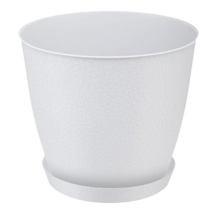 Doniczka z podstawką PELLA 17,5cm biały